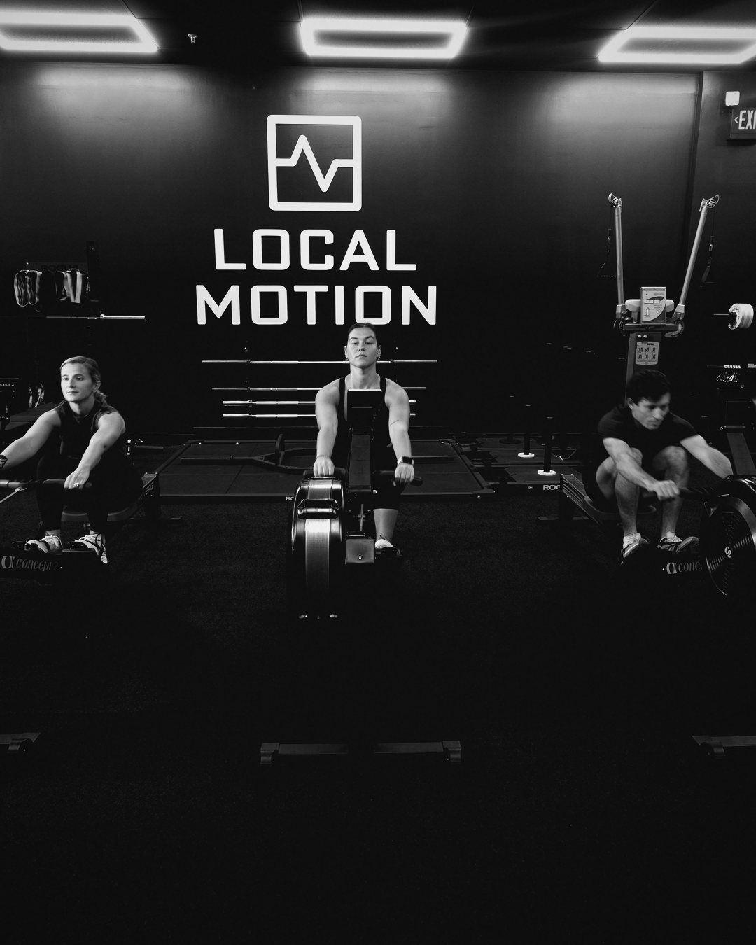 Rowing in a group class